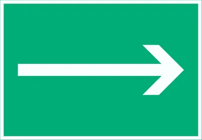 Produktbild von Richtungspfeil rechts Schild waagerecht weiss grün Pfeil A6 (105x148mm)