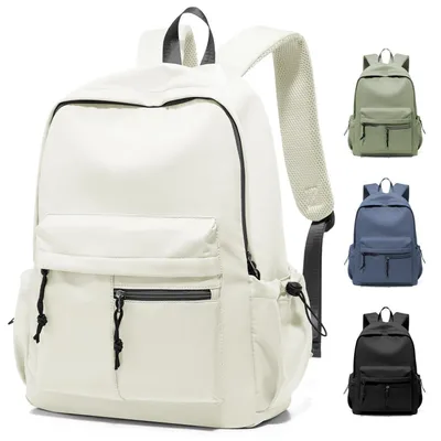 Produktbild von Schulrucksack Mädchen Jungen Rucksack Schule Teenager Wasserdicht Laptop 43x32x14cm Beige