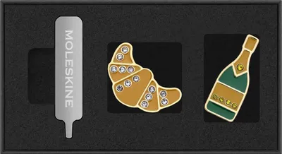 Produktbild von Moleskine Country Pins Frankreich (2er-Set), Croissant + Champagner