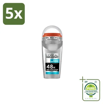 Zdjęcie produktu dla 5 sztuk dezodorantu w sztyfcie L'Oréal Paris Men Expert Fresh Extreme, 50 ml - opakowanie zbiorcze