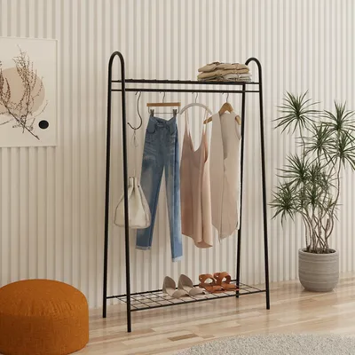 Produktbild von Skye Decor, Riley, Kleiderbügel, 100 % METALL, Schwarz, 144,5 x 32,5 x 89 cm