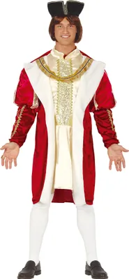 Produktbild von Mittelalter König Gewandung Kostüm Karneval Prinz Historische Robe, Größe: 52 - 54 (L) Farbe: Rot