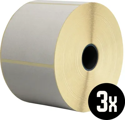 Produktbild von DULA Etiketten - Kompatibel mit Zebra 76x76mm - Weiß - Permanent - 3 Rollen - 1000 Etiketten pro Rolle - Kern 25mm