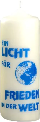 Produktbild von Friedenskerze "Ein Licht für Frieden" Elfenbein 170 x Ø 60 mm