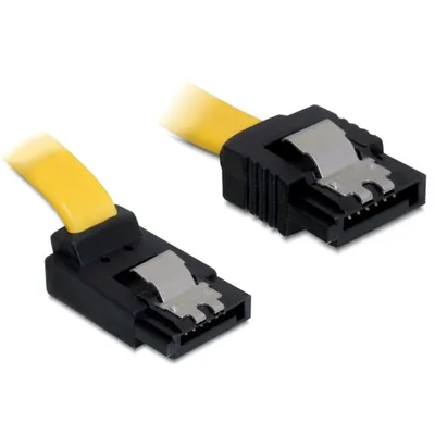 Produktbild von DeLOCK SATA 0.2m, 0,2 m, SATA III, Männlich/Männlich, Gelb, Oben, Gerade