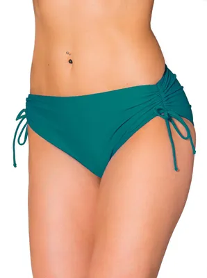 Produktbild von Aquarti Damen Bikinihose mit Raffung und Schnüren, Farbe: Smaragdgrün, Größe: 40