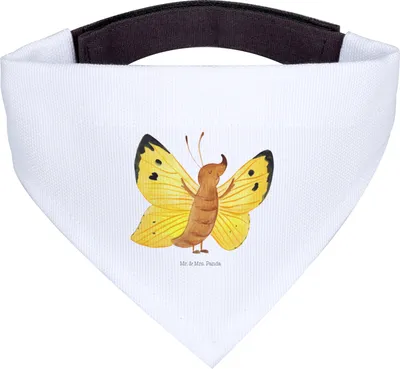 Produktbild von Mr. & Mrs. Panda Halstuch Hund Schmetterling Zitronenfalter - Weiß - Geschenk, Tuch, Hundehalstuch, Lustige Sprüche, Besonders, Für Hunde, Liebe, Fakt, Schmetterlinge
