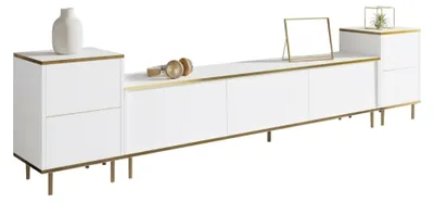 Produktbild von Cortin - Fernsehschrank, 260x35x45h cm Weiß, 2 Regalböden