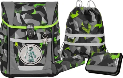 Produktbild von McNeill Schulranzen Tenero Schoolbag Set 5-teilig Techno dunkelgrau