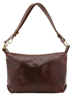 Imagen del producto de Bolso de hombro de cuero genuino, con cremallera, hecho a mano en Italia