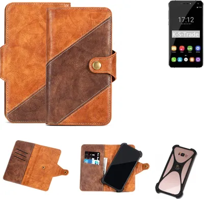 Produktbild von K-S-Trade Handy-Hülle Schutz-Hülle Bookstyle Case Wallet-Case kompatibel mit Oukitel U11 Plus Handy Cover Bumper Kantenschutz Smartphone dunkelbraun