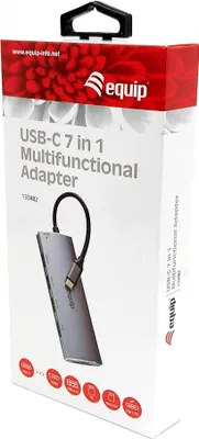 Produktbild von Equip Dock USB-C->HDMI.3xUSB3.0.SD.TF.60WPD 15cm si