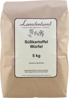 Produktbild von Lunderland Süßkartoffel Würfel 5 kg BARF Einzelfuttermittel für Hunde und Katzen