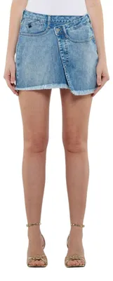 Produktbild von Le Temps Des Cerises Asymmetrischer Mini-Rock aus Denim für Damen W26