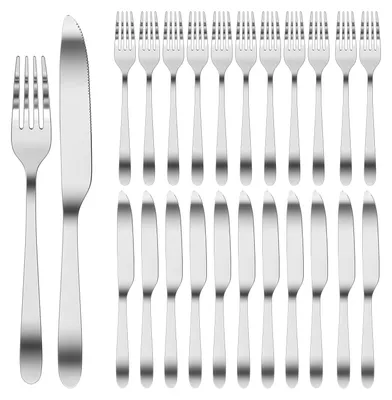 Steakbesteck-Set, 24-teilig, Edelstahl, spülmaschinengeeignet