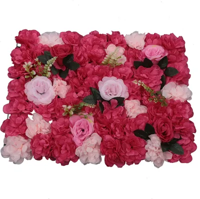 Zdjęcie produktu dla 12 sztuk Sztuczna ściana kwiatowa 40x60cm Sztuczny panel kwiatowy Ściana różana Ściana roślinna do dekoracji tła DIY Ślub Urodziny Impreza Dyplomowa Rekwizyty fotograficzne (różowy)