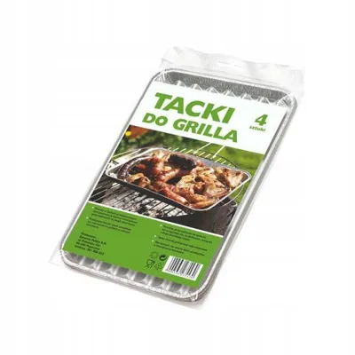 Obrázok produktu pre Hliníkové grilovacie plechy, 34 x 23 cm, 4 kusy
