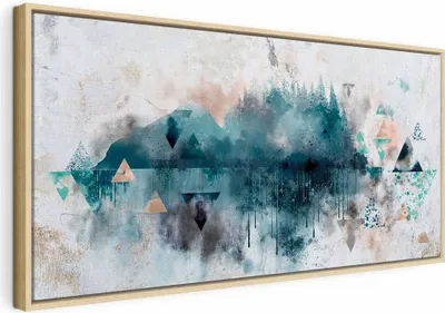 Produktbild von Italienischer Leinwand Leinwandbild - Geometric Landscape (1 Part) 100x50 cm Abstrakt n-A-1354-b-a