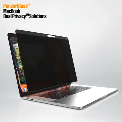 Produktbild von PanzerGlass ® MacBook 15″ - Dual Privacy™| Displayschutz Glass, Transparent, Apple, Apple - MacBook Pro 15.4″, Polyethylenterephthalat, 39,1 cm (15.4"), Vollständig klebend