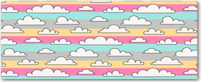 Produktbild von Tulup® Glas-Bild Wandbild aus Glas - 125x50 - Wandkunst - Wandbild hinter gehärtetem Sicherheitsglas - Dekorative Wand für Küche & Wohnzimmer  - Kinderzimmer - Wolke - Mehrfarbig
