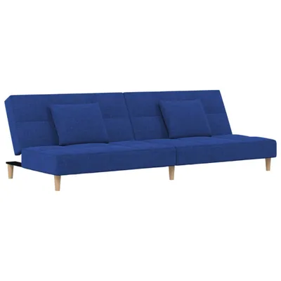 Immagine prodotto di vidaXL Divano letto a 2 posti con 2 cuscini in tessuto blu