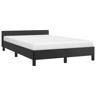 Produktbild von Design Bettgestell mit Kopfteil Schwarz 120x190 cm Kunstleder, Klassische Betten 2024 Neu