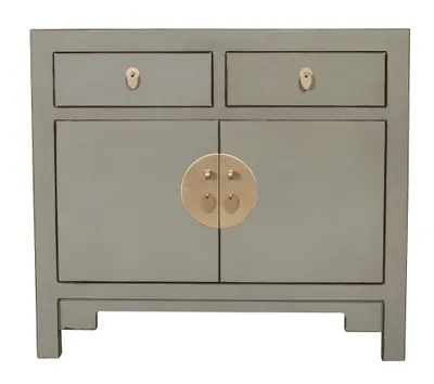 Produktbild von Fine Asianliving Chinesischer Schrank Olive Grau - Orientique Kollektion B90xT40xH80cm Chinesischer Schrank Chinesischer Hochzeitsschrank Orientalische Möbel Asiatische