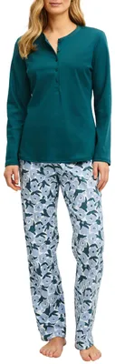 Produktbild von CALIDA Midnight Flowers Pyjama Damen Dark Petrol 36-38