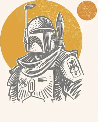 Produktbild von Komar Wandbild- Star Wars Boba Fett Illustration Iconic - Größe 50 x 70 cm