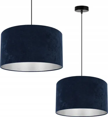 Image de Suspension, lustre, chrome, abat-jour en velours