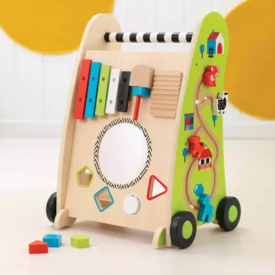Obrázek produktu pro KIDKRAFT Chodítko dřevěné s motorickými aktivitami zelené