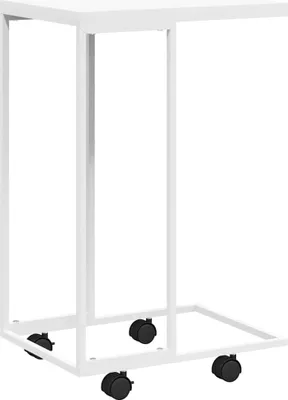 Produktbild von vidaXL Beistelltisch mit Rollen Weiß 40x30x63,5 cm Holzwerkstoff