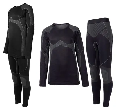 Produktbild von Black Snake Skiunterwäsche Kinder Set Seamless Winter - 158/164 - Schwarz/Grau