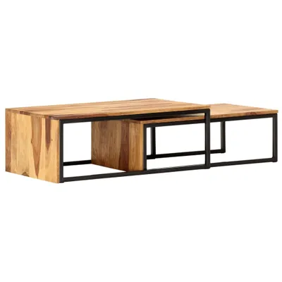 Image de Tables gigognes 2 pcs Bois solide