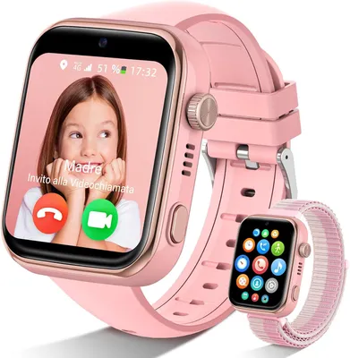 Produktbild von AKUMAKA Kinder Smartwatch 4G mit GPS Telefonfunktion Videoanruf SOS Schulmodus WhatsApp Schrittzähler IP68 wasserdicht Smartwatch Jungen Mädchen