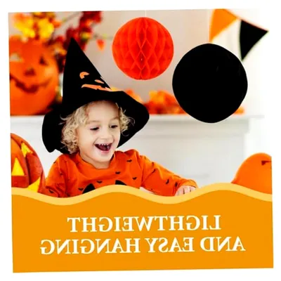 Produktbild von 6 Stück Papierwabenbälle zur Dekoration für Halloween-Partys
