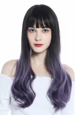 Produktbild von WIG ME UP Perücke lang glatt Pony Ombre Braun Violett C8270-367R10A
