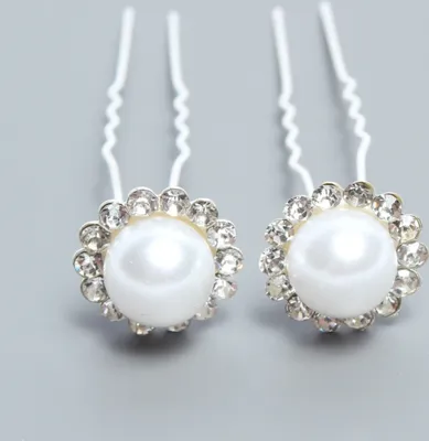 Produktbild von 2 funkelnde Strass-Perlen Curlies Haarnadeln, 15 mm Durchmesser, für Hochsteckfrisuren