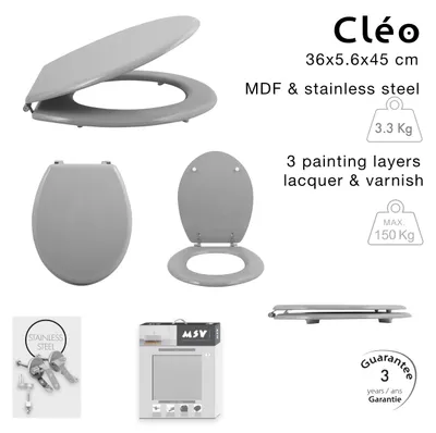 Produktbild von WC Sitz Toilettendeckel MDF Holzkern Pastellgrün mit Scharnieren Badezimmer
