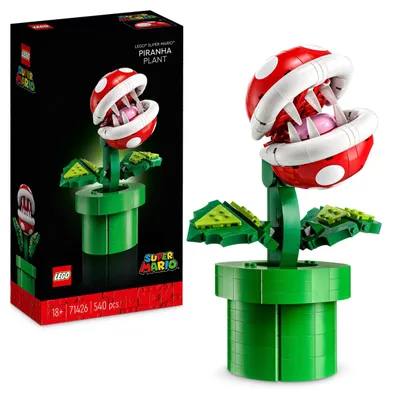 Image de Kit de construction Super Mario, plante piranha, pour adultes