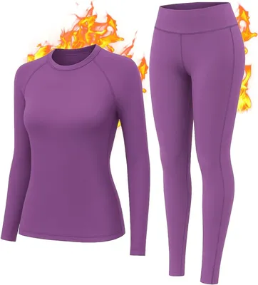 Produktbild von Thermo-Unterwäsche-Set für Damen mit weicher Fleece-Innenseite, elastisch und atmungsaktiv für den Winter