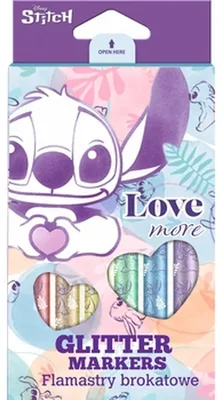 Image de Créez des œuvres d'art magiques avec ce lot de 6 marqueurs scintillants pastel Stitch, parfaits pour le scrapbooking et les projets créatifs !