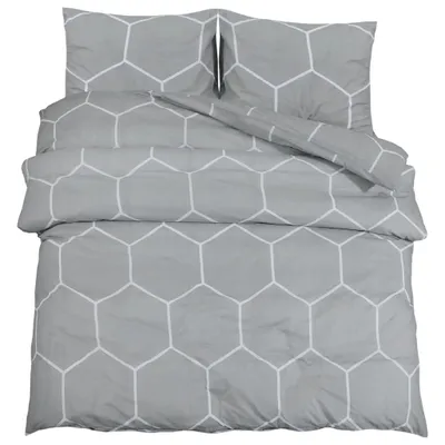 A bedding set with a hexagonal pattern.
