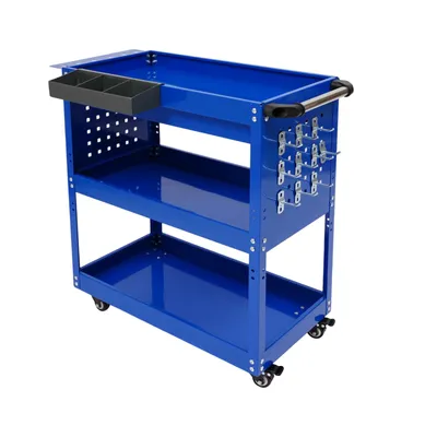 Produktbild von 3 Ebene Rollwerkzeugwagen Blau max 250kg  Werkzeugwagen mit Rädern Werkzeuglagerwagen