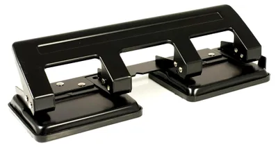 Produktbild von 4-fach Locher mit Anschlagschiene für 20 Blatt, schwarz