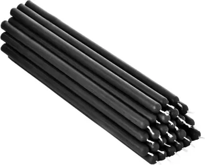 Produktbild von 25x Schwarze Bienenwachs 21cm Rußfrei Tafelkerzen Ritualkerze 36327
