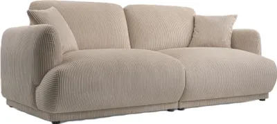 Produktbild von BETTSO Elegantes Zweisitzer-Sofa LOCCO mit bequemer Sitzfläche aus beige Kordstoff