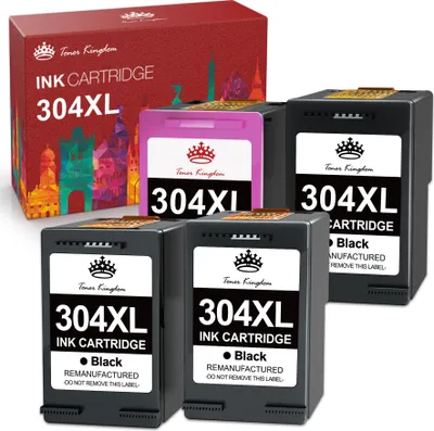 Produktbild von 4x 304 304 XL druckerpatronen Ersatz Multipack und für HP 5010 5020 5030 5032 2620 2622 2630 2632 2633 2634 3720 3730 3733 3735 3750 3760( 3 Schwarz & 1 Dreifarbig)