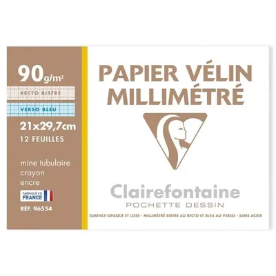 Obrázok produktu pre Clairefontaine 96554C, A4, 90 g/m², 12 listy