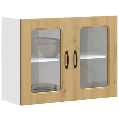Produktbild von Küchen-Hängeschrank mit Glastür Kalmar Artisan-Eiche Holzwerkstoff